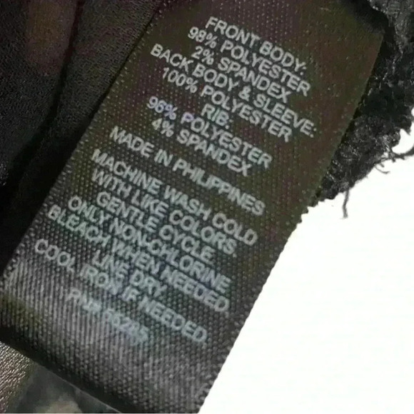 Express Sheer Black Crew Neck Blouse - Picture 5 of 6